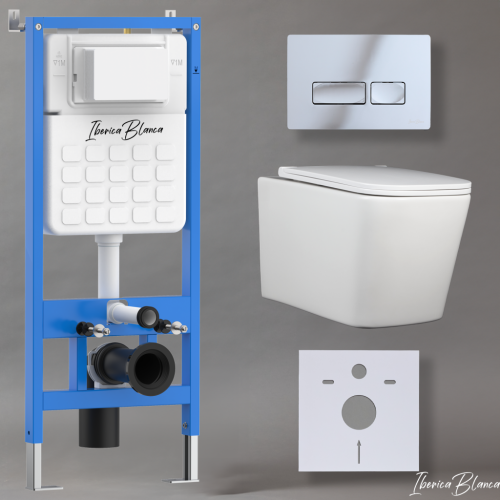 Комплект унитаз с инталляцией и клавишей смыва Iberica Blanca TOLEDO ALTO IB001.TLA.234.213 - фото 2