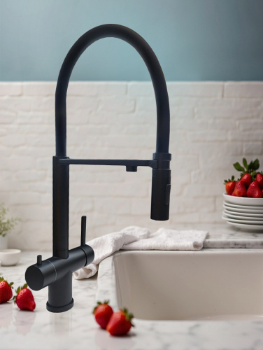 Смеситель для кухни AltroBagno Flusso AltroBagnoFlusso050204MB на мойку черный матовый - фото 4