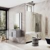 Душевая шторка на ванну Maybah Glass MGV-611-2 60х140 стекло тонированное профиль бронза ориентация универсальная