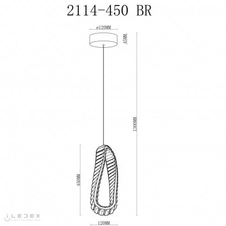 Светильник подвесной iLedex Woodstock (Воодстоцк) 2117-450 BR