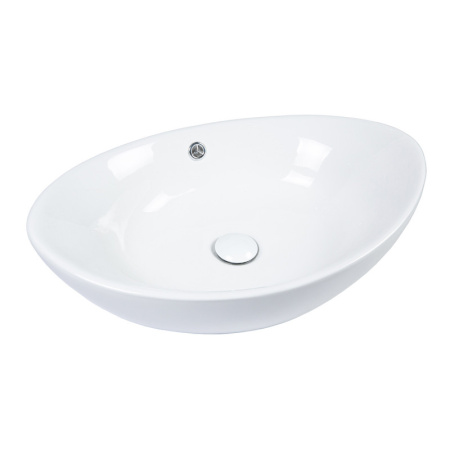 Раковина из сантехнического фарфора Bond Oval S55-590 59х38 накладная цвет белый глянцевый