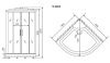 Душевая кабина Timo Standart T-1101 100х100 четверть круга с крышей ориентация универсальная