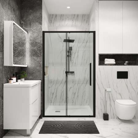 Душевая дверь Grossman Cosmo 100.K33.02.110.21.00 110х195 стекло прозрачное профиль черный матовый