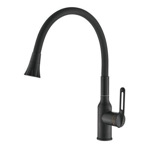 Смеситель для кухни Raffine F303H-3 на мойку черный - фото 2