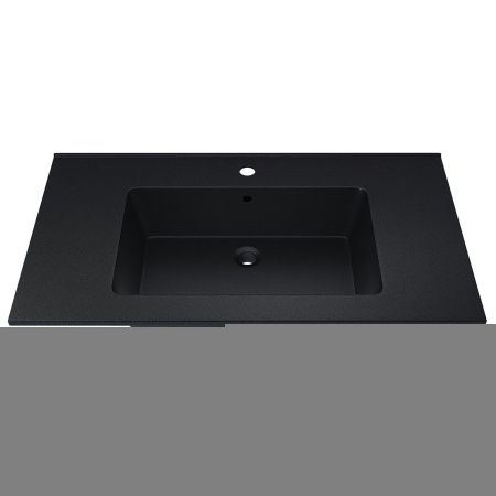 Раковина из искусственного камня Uperwood Parma Quartz 291003011 90х50 полувстраиваемая цвет черный