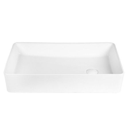 Раковина из сантехнического фарфора Bond Cube S67-610 60х40 накладная цвет белый без отверстий под смеситель