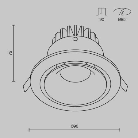 Светильник встраиваемый Maytoni Technical Yin DL031-L12W4K-W