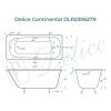 Ванна чугунная Delice Continental DLR230627R 180х80 пристенная прямоугольная без ножек с отверстиями под ручки