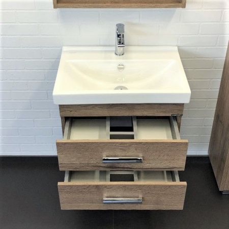 Тумба с раковиной Comforty Никосия 00-00008853CF 60х40 подвесная цвет коричневый