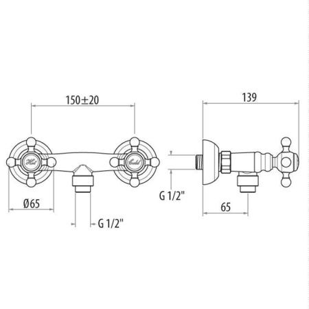 Смеситель для душа Gattoni X-Steel 316 1207512C0cr настенный хром
