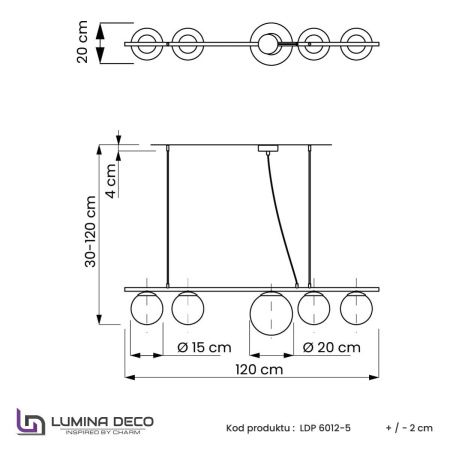 Светильник подвесной Lumina Deco Baristica (Баристица) LDP 6012-5 BK+WT