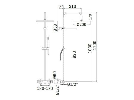 Душевая стойка Mamoli Pico 382702560021 настенная хром