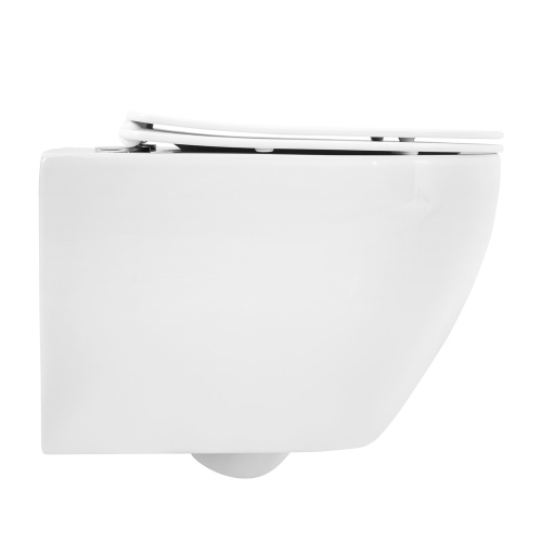 Унитаз подвесной Cezares STYLUS CZR-513-TH-R/CZR-2316-SC белый с сиденьем микролифт безободковый каскадный смыв - фото 4