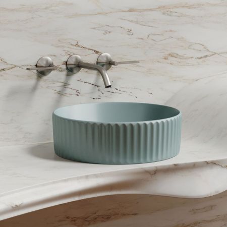 Раковина из сантехнического фарфора Ceramica Nova ELEMENT CN6057MLG 40х40 накладная цвет зеленый без отверстий под смеситель