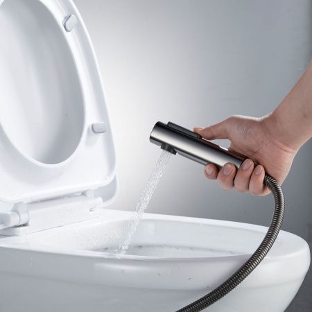 Гигиенический душ со смесителем Shevanik S43T S4305T-1 оружейная сталь
