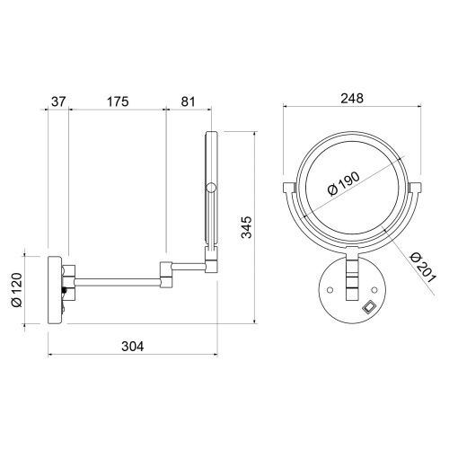 Косметическое зеркало Timo Saona 13376/20 - фото 2
