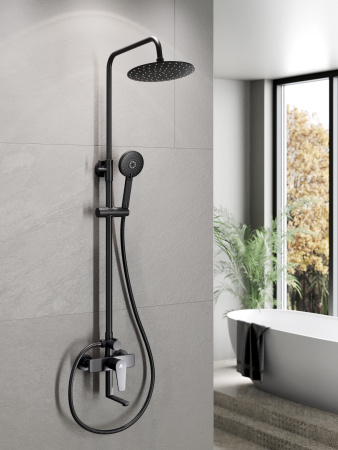 Душевая стойка Agger Brilliant A0393344 настенная цвет черный