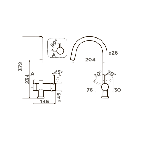 Смеситель для кухни Omoikiri Yamada-P 4974258 на мойку бежевый