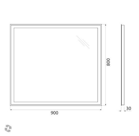 Зеркало с подсветкой BelBagno SPC-GRT-900-800-LED-BTN 90х80 подвесное