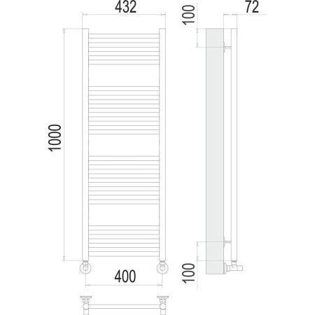 Полотенцесушитель водяной Terminus 4670078529374 45х100 хром