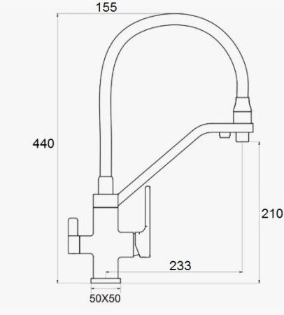 Смеситель для кухни D-Lin D159320-A на мойку черный