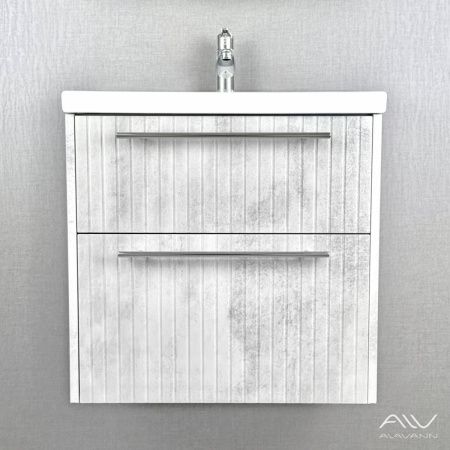 Тумба с раковиной Alavann Emma ALV1166000 60х50 подвесная цвет серый