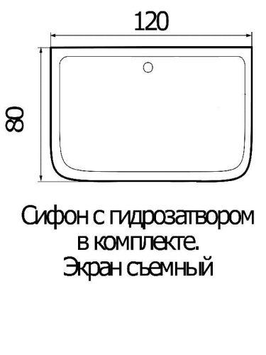 Душевой поддон WEMOR 120/80/24 S (10000000259) 120х80 акрил белый - фото 2