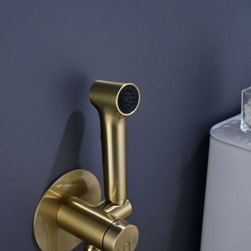 Гигиенический душ со смесителем Rose R235G золотой сатин - фото 5
