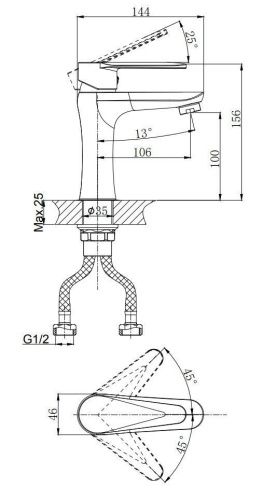 Смеситель Rush Denis DN0335-11 на раковину хром - фото 2