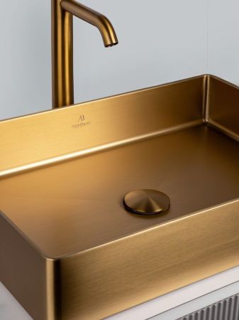 Раковина из нержавеющей стали AltroBagno Astro AltroBagnoAstro001017OrSp 50х40 накладная цвет золото