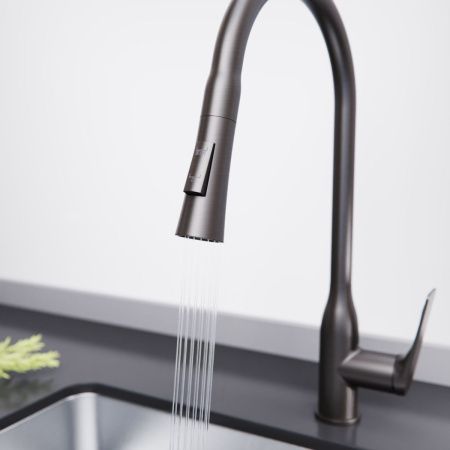 Смеситель для кухни Tokito MITSUISHI TOK-MIT-1013GM на мойку вороненая сталь