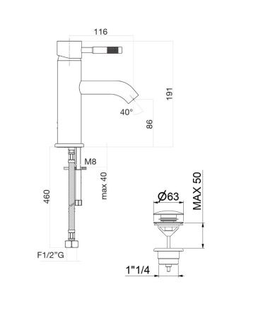 Смеситель Fiore Xenon 44NN5283 на раковину черный