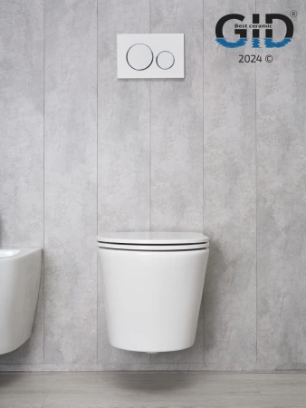 Унитаз подвесной Gid Cortado 62235Y белый с сиденьем микролифт безободковый смыв торнадо