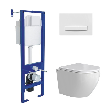 Комплект унитаз с инталляцией и клавишей смыва Berges АТОМ Line 043394