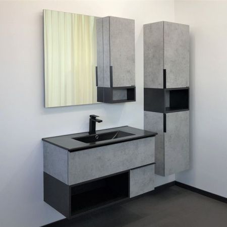 Тумба с раковиной Comforty Франкфурт 00-00006503CF 90х50 подвесная цвет серый