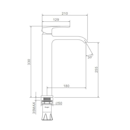 Смеситель Raglo R02 R02.15.03 на раковину золото - фото 2