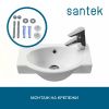 Раковина из сантехнического фарфора Santek Форум 1WH110545 50х30 подвесная цвет белый 1 отверстие под смеситель