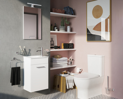 Комплект мебели: тумба + раковина + зеркало Vitra Mia 75022 40x39x62 - фото 2