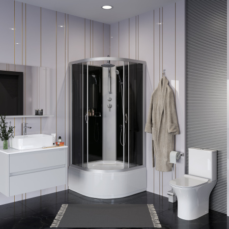 Душевая кабина Niagara Classic 25071434BKT 80х80 четверть круга без крыши ориентация универсальная