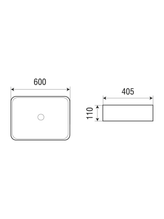 Раковина из сантехнического фаянса WeltWasser WW SK 10000004508 40 см накладная цвет черный без отверстий под смеситель