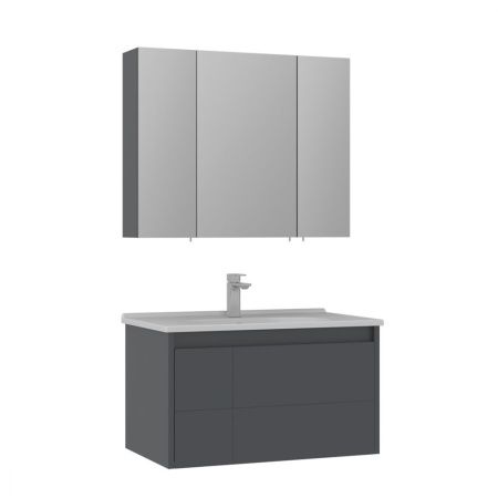 Тумба с раковиной Orka Likya 5002491 80х50 подвесная цвет черный