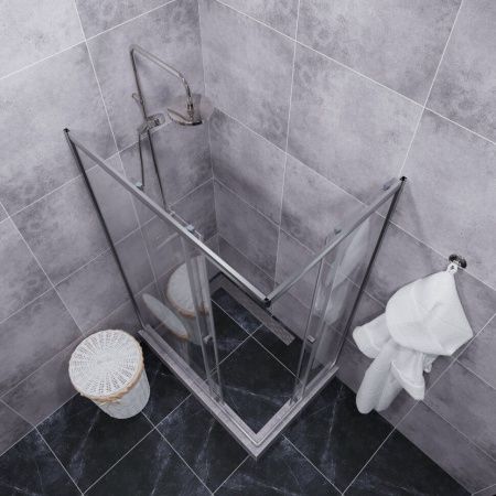 Душевой уголок Тритон Вента-Хром Щ0000057860 100х80 стекло прозрачное профиль хром без поддона