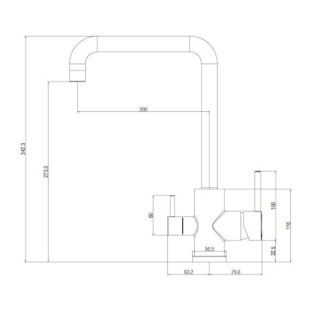 Смеситель для кухни Voda Kitchen FW519Black на мойку черный
