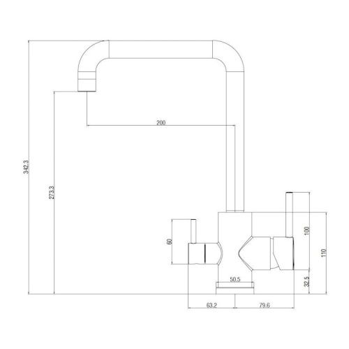 Смеситель для кухни Voda Kitchen FW519G на мойку золото - фото 3