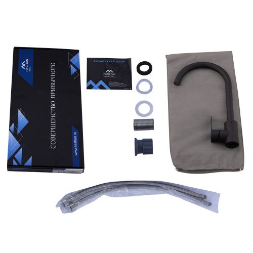 Смеситель для кухни Fashun A54001N-37 на мойку черный - фото 4