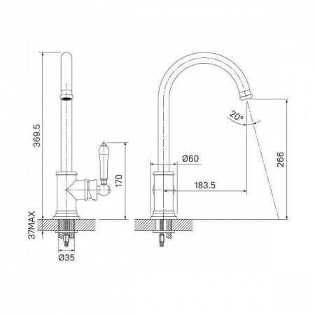 Смеситель для кухни IDDIS Oxford OXFSBJ0i05 на мойку хром