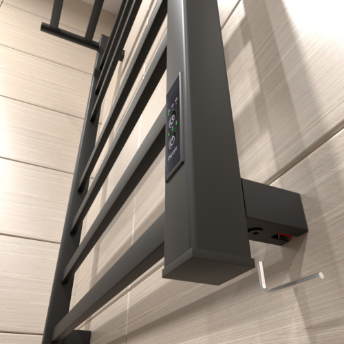 Полотенцесушитель Маргроид Вид 81-10 профильный 8110-8050-1083-9005R 53х81 электрический черный матовый - фото 4