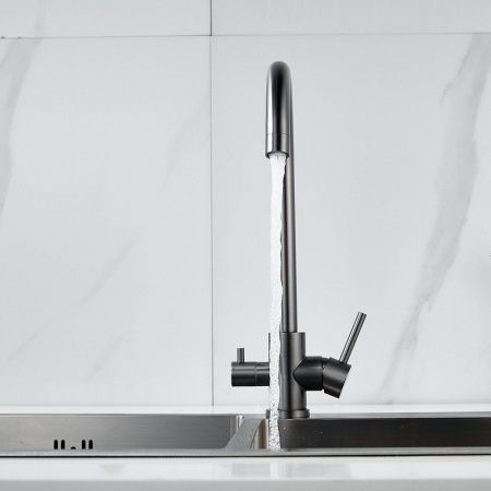 Смеситель для кухни Raffine F108T на мойку оружейная сталь