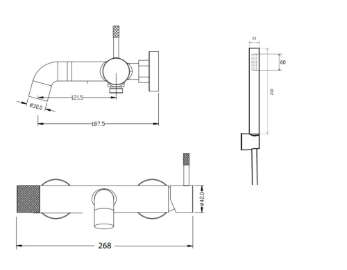 Смеситель Boheme Uno 463-WG настенный золото - фото 2