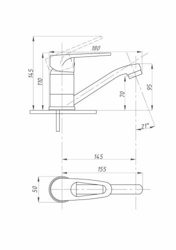 Смеситель для кухни FAUZT FZs-800-114 на мойку хром - фото 4